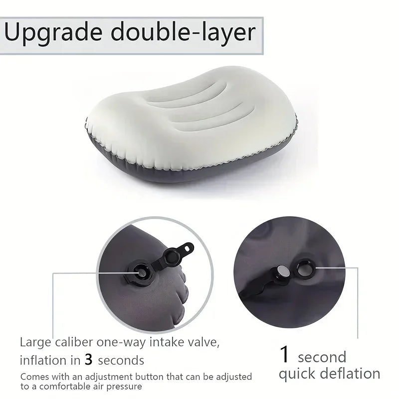 Ultralight Inflatable Camping Pillow – Neck & Lumbar Support Inflatable Camping Pillow PLUSH