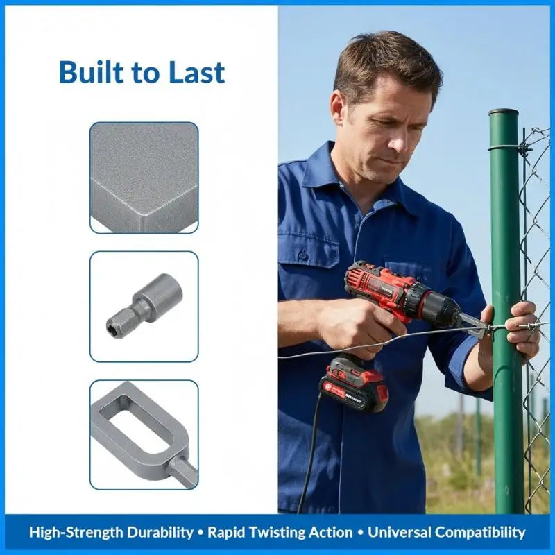 Wire Twisting Tool 1/4" Hex Shank – Alloy Wire Knotter Bit Wire Twisting Bit PLUSH