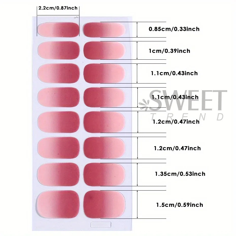 6pcs Gradient Nail Polish Strips – Pink Purple Nude Ombre Nail Art Strips PLUSH
