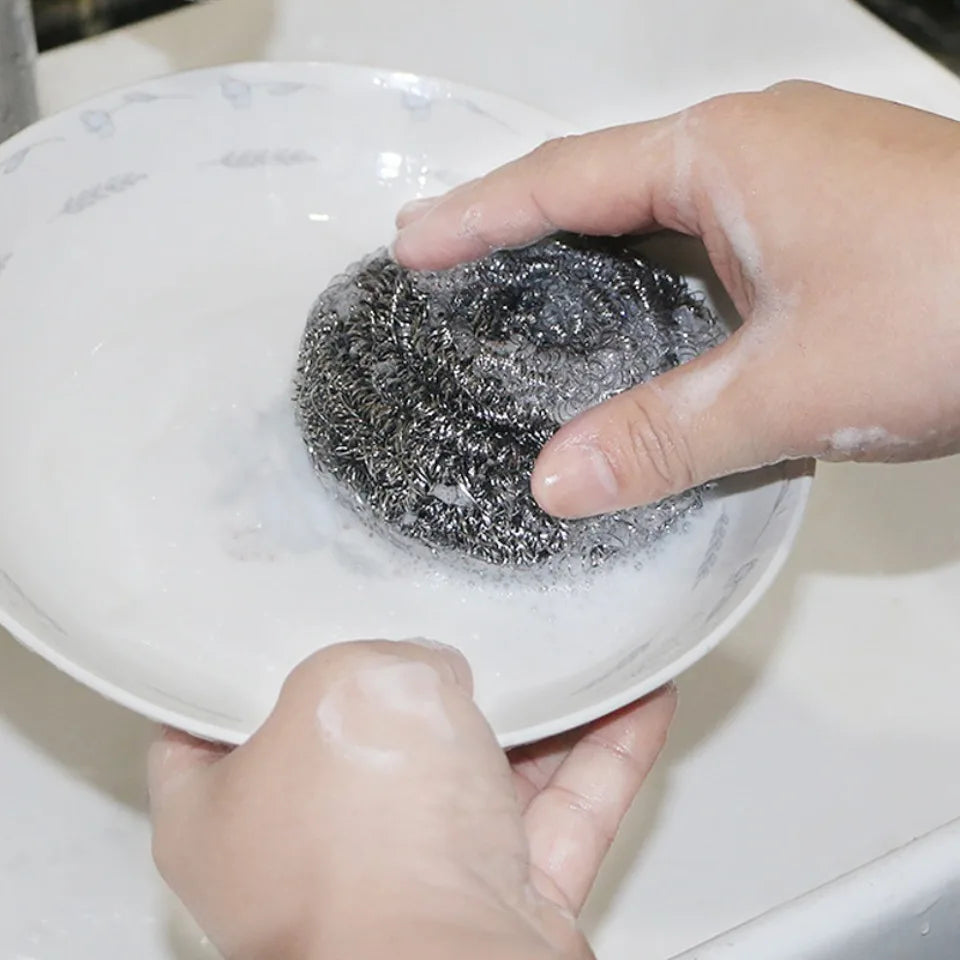 Stainless Steel Wire Scrubbing Balls 6/12pcs | Kitchen Cleaner Wire Scrubbing Balls PLUSH