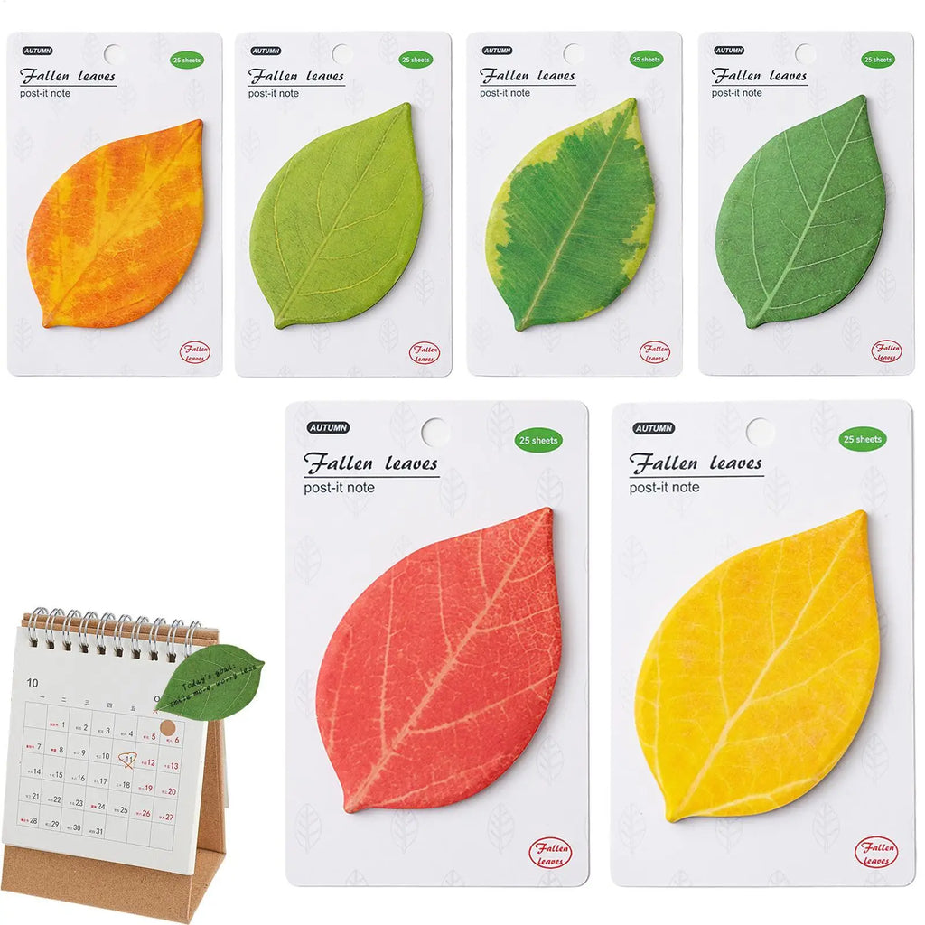 Leaf Shaped Sticky Notes – 6 Colors, 150 Sheets DIY Decor Shaped Sticky Notes PLUSH