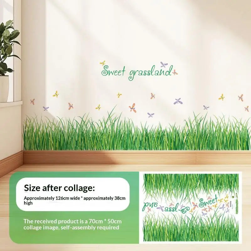 Pastoral Flower & Butterfly PVC Wall Stickers – Baseboard Decals Wall Border Sticker PLUSH M size1