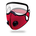 Cycling Protective Mask Detachable Shield Lens & Carbon Filter Cycling Protective Mask PLUSH Red