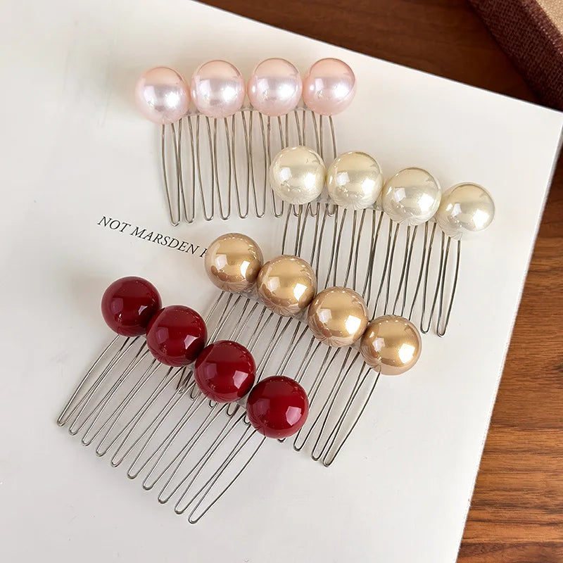 Vintage Pearl Hair Comb Updo Clip – French Style for Women Pearl Hair Comb Clip PLUSH