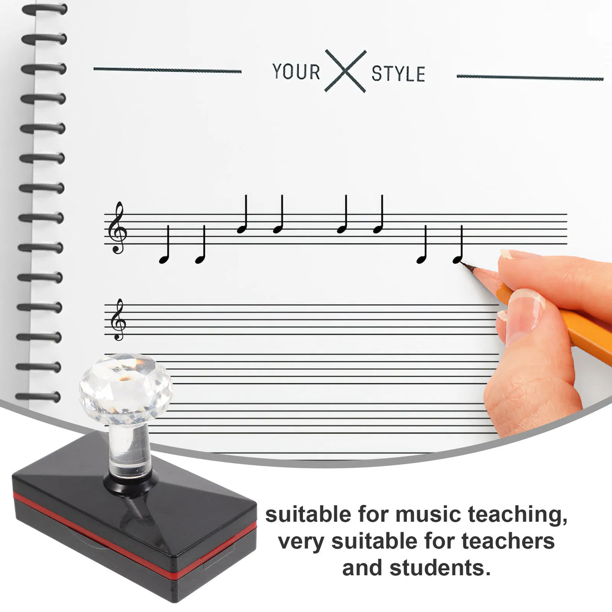 Music Staff Stamp – Notation Teaching Tool for Teachers Music Teaching Stamp PLUSH