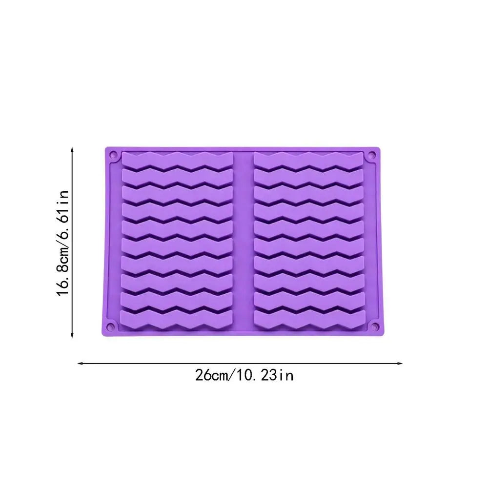 20-Cavity Wave Silicone Chocolate Mold – Candy, Soap & Ice Silicone Baking Mold PLUSH Type A