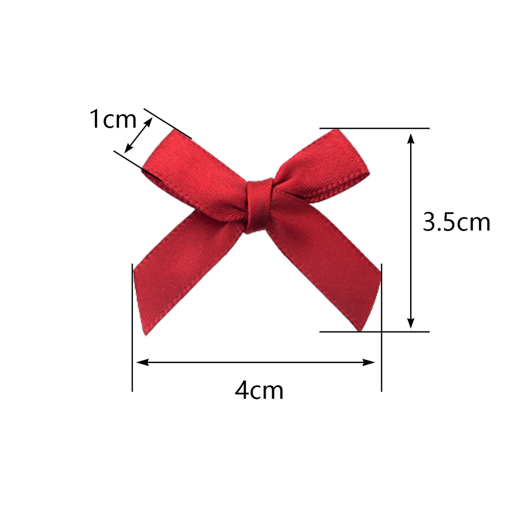 50pcs Satin Ribbon Bows 3.5x4cm – Multicolor DIY Decoration Ribbon Bows PLUSH