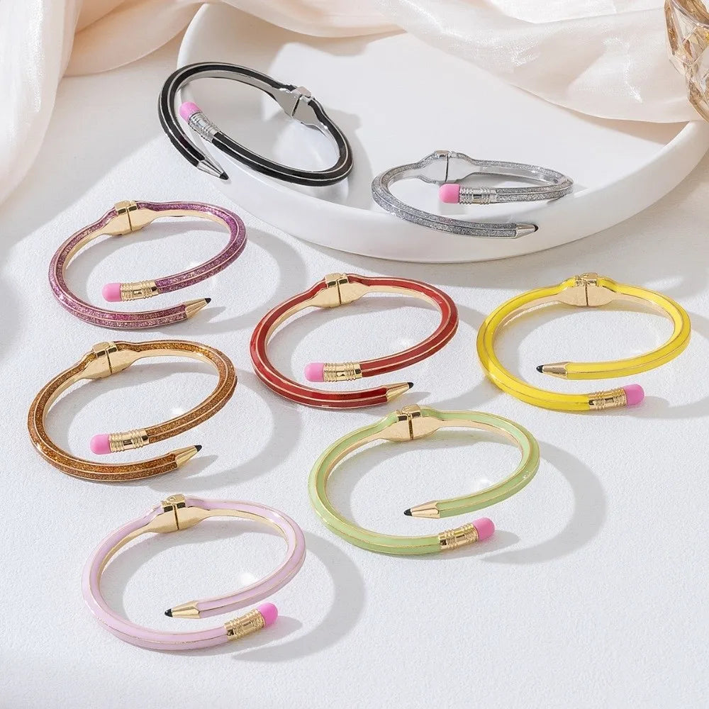 Open Cross Enamel Glitter Cuff Bracelet | Trendy Bangle Cuff Bracelet PLUSH