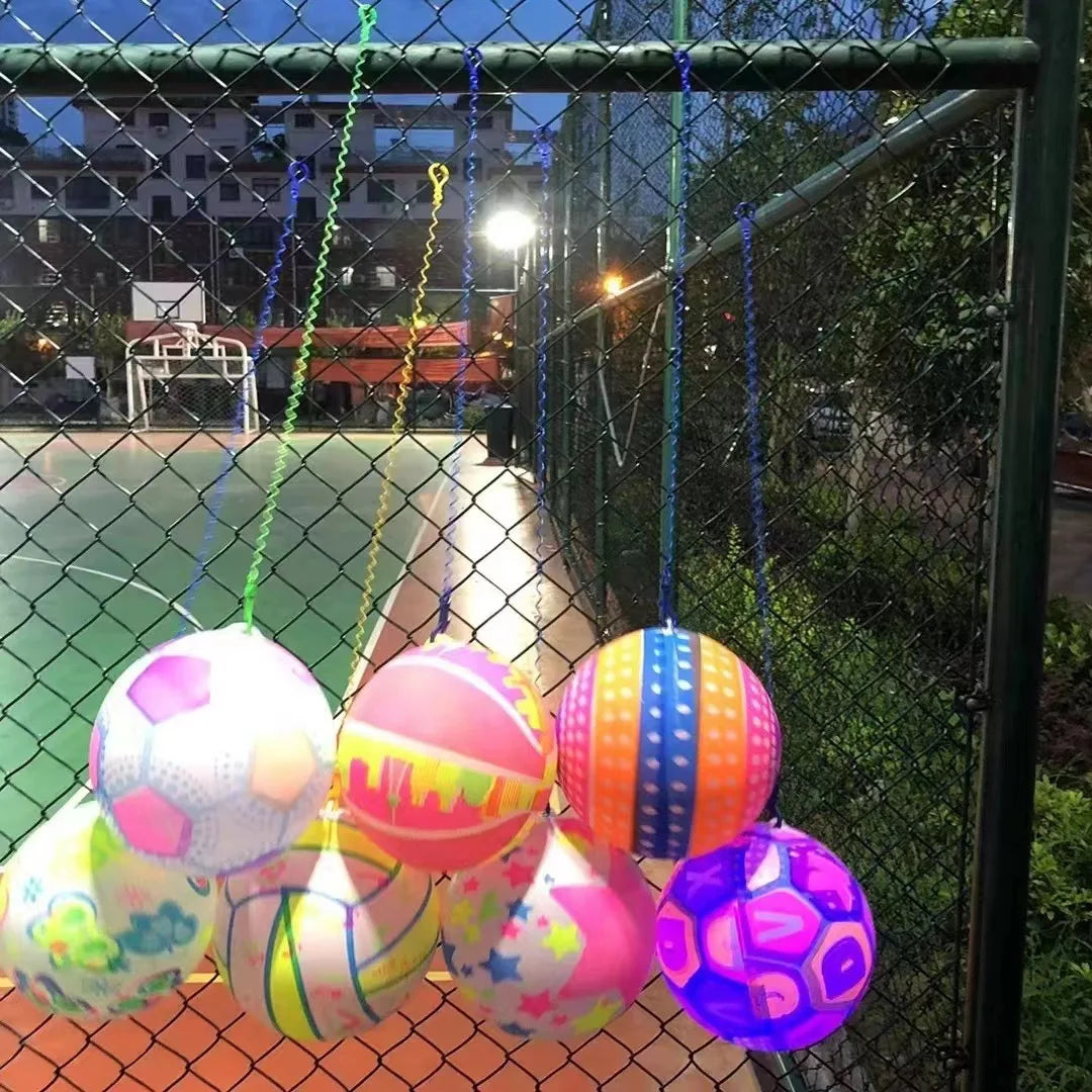 20cm LED Glow-in-the-Dark Inflatable Football – Kids Light-Up Ball LED Inflatable Ball PLUSH