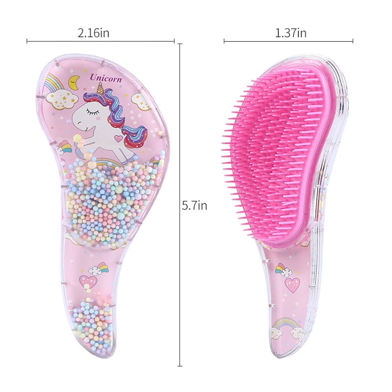 Unicorn Magic Anti-Static Detangling Hair Brush – Pink Detangling Hair Brush PLUSH