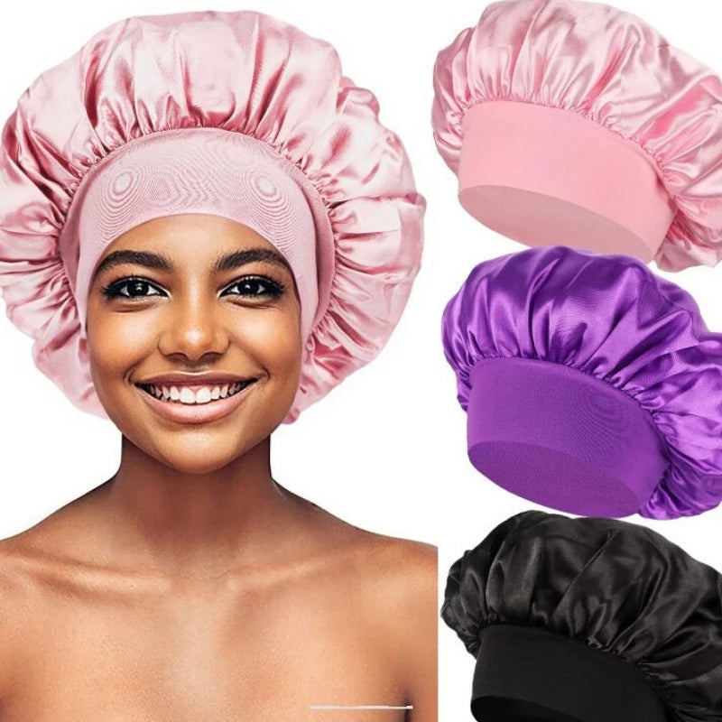 Satin Silk Sleep Bonnet – Large Hair Wrap Cap for Long Hair Satin Sleep Bonnet PLUSH