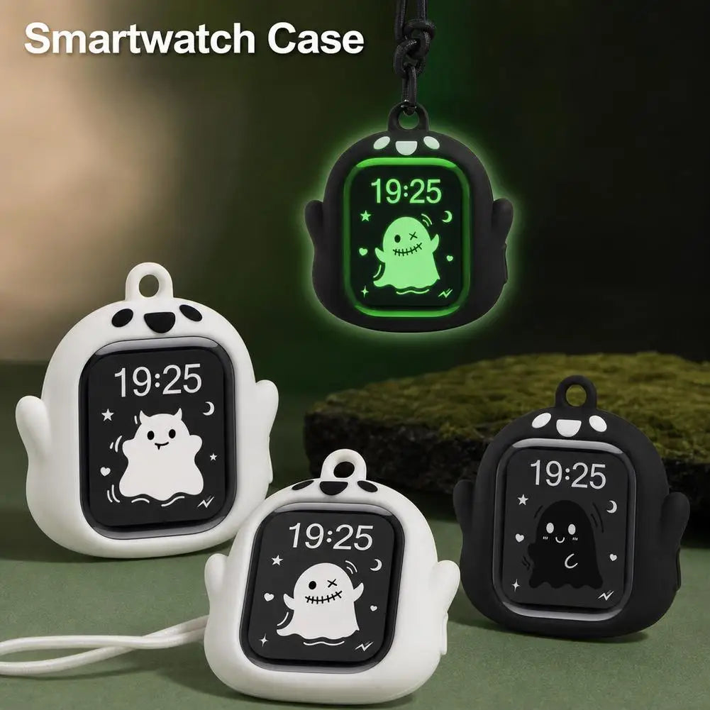 Glow Ghost Silicone Case Apple Watch Series 8 9 10 11 Ultra Watch Protective Case PLUSH