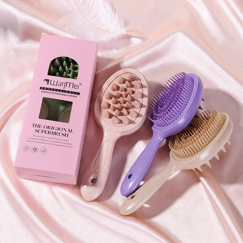 WANMEI Scalp Massage Shampoo Brush – Wet & Dry Hair Tool Scalp Massage Brush PLUSH