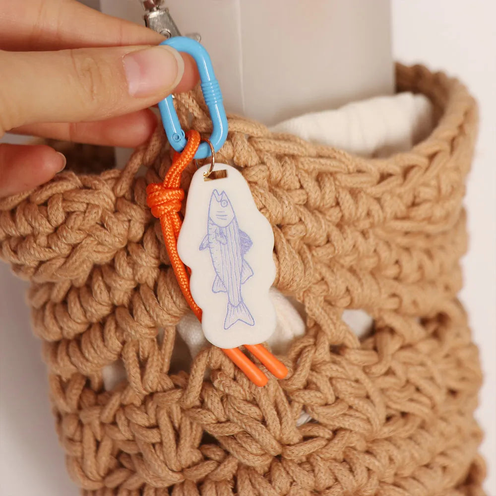 Retro Rope Woven Acrylic Charm Pendant – Keyring & Bag Accessory Charm Pendant PLUSH