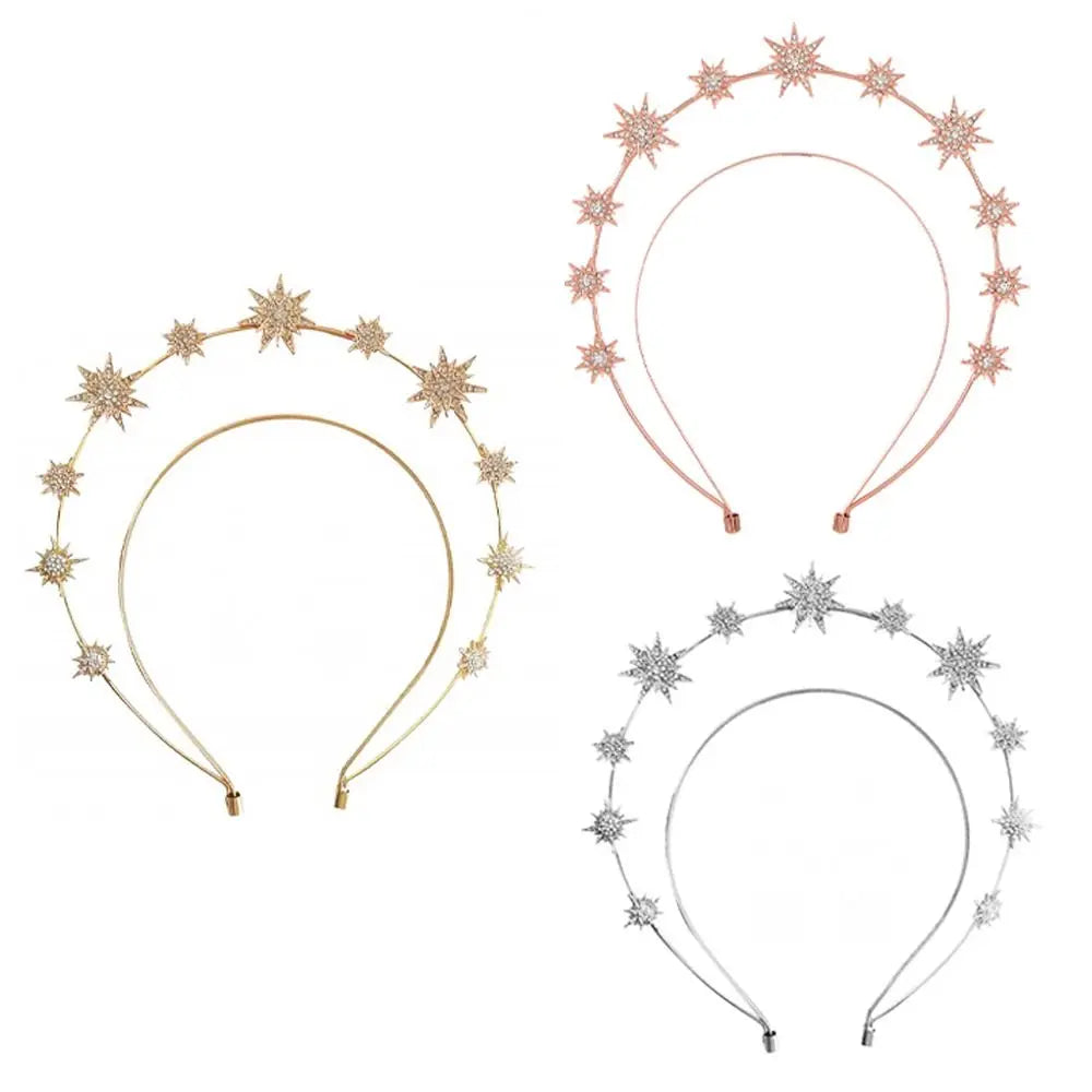 Double Layer Rhinestone Star Headband – Crystal Baroque Tiara Crystal Hair Headband PLUSH