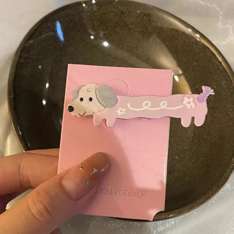 Sweet Cartoon Dog Duck Mouth Hair Clip – Girls' Bangs Hairpin Hair Clip PLUSH flower