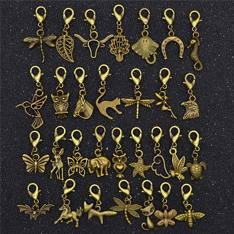 30pcs Dreadlock Braid Beads – Mixed Charm Hair Rings Set Hair Braid Beads PLUSH 30pcs NO.7