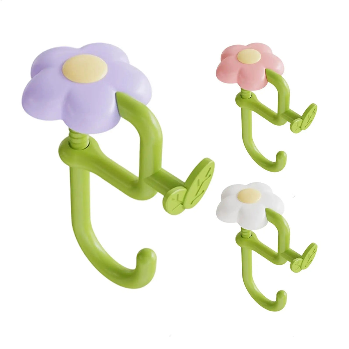 Flower Table Bag Hook – Portable No-Drill Purse Desk Hanger Desk Bag Hook PLUSH