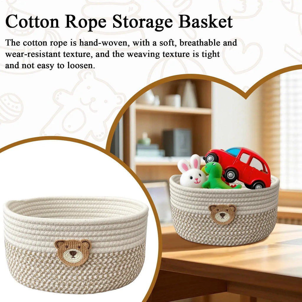 Woven Rope Storage Basket – Multifunctional Organizer Bin Woven Storage Basket PLUSH