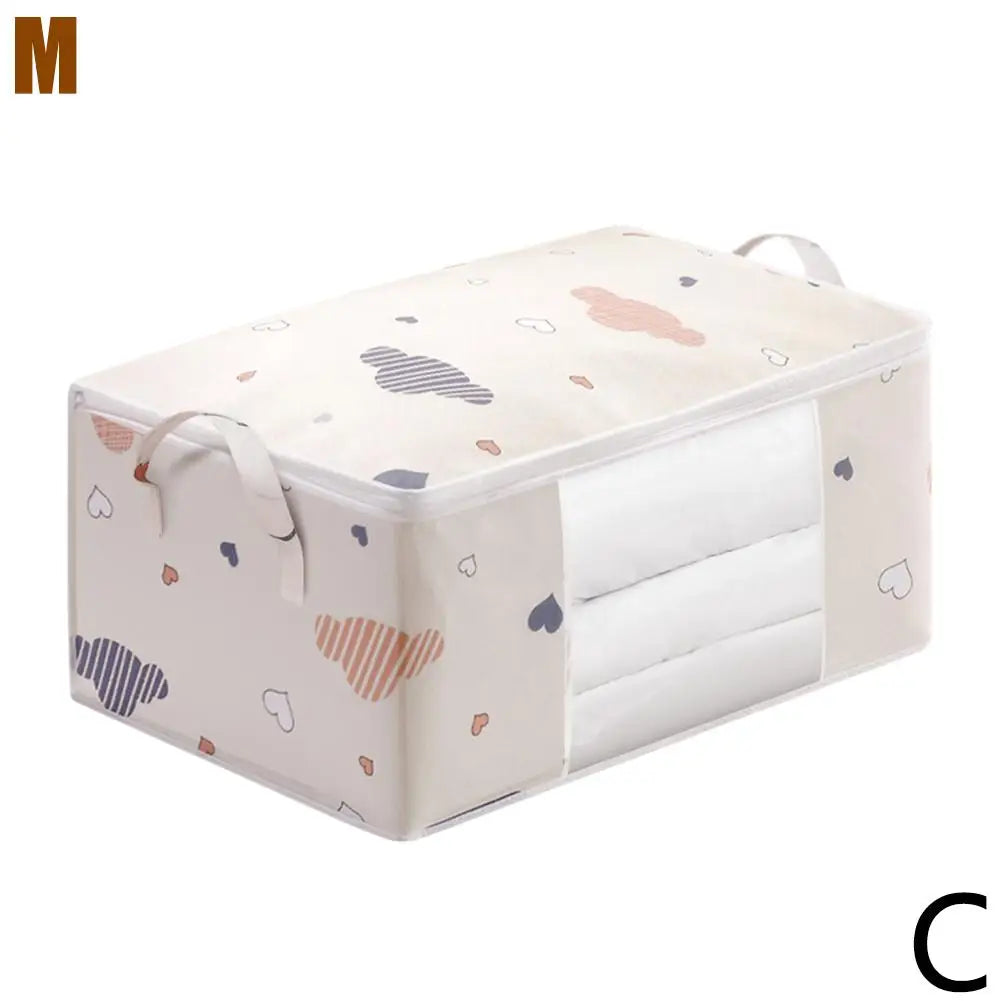 Dustproof Quilt Storage Bag with Handle – Foldable Organizer Quilt Storage Bag PLUSH C