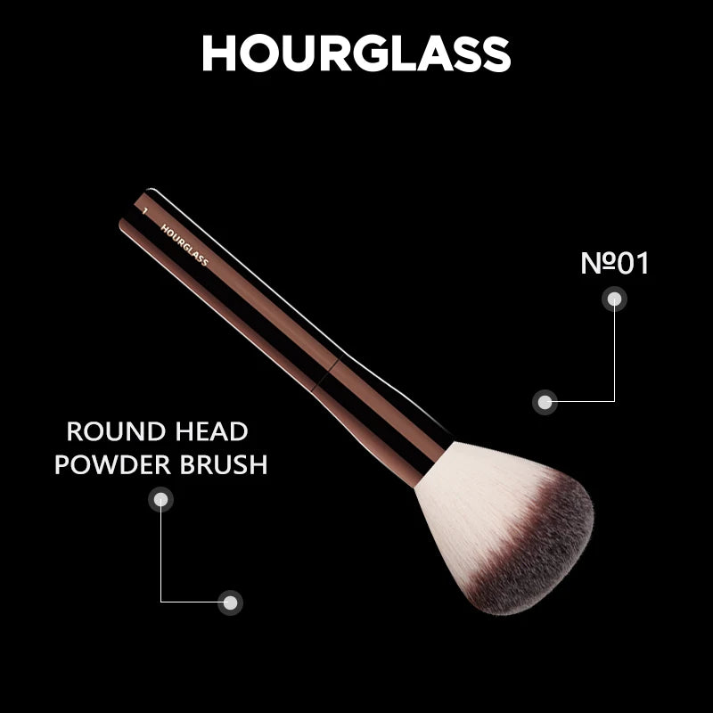 Hourglass No.1 Round Powder Brush – Soft Fiber Face Brush Powder Makeup Brush PLUSH