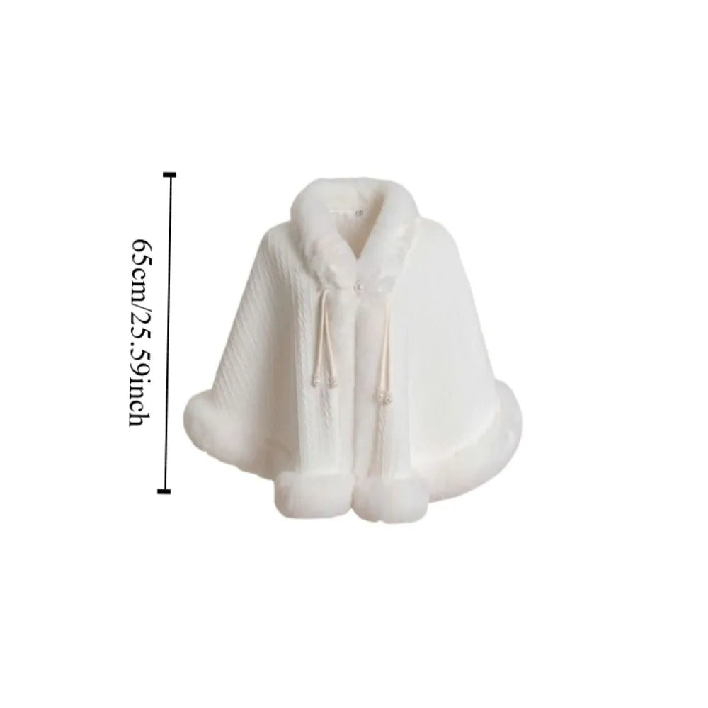 Women's Chinese Style Knitted Cloak Cape Shawl Wrap | Elegant Women's Cape Shawl PLUSH