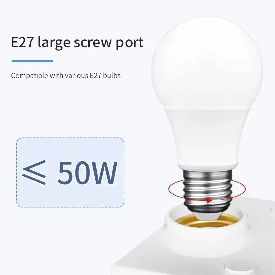 PIR Motion Sensor E27 Bulb Socket Adapter – Auto Light Switch Motion Sensor Socket PLUSH