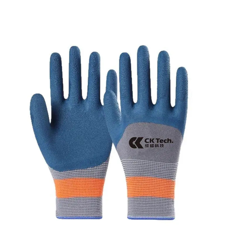 Rubber Palm Work Gloves – Waterproof Thorn Proof Garden Gloves Rubber Work Gloves PLUSH Blue