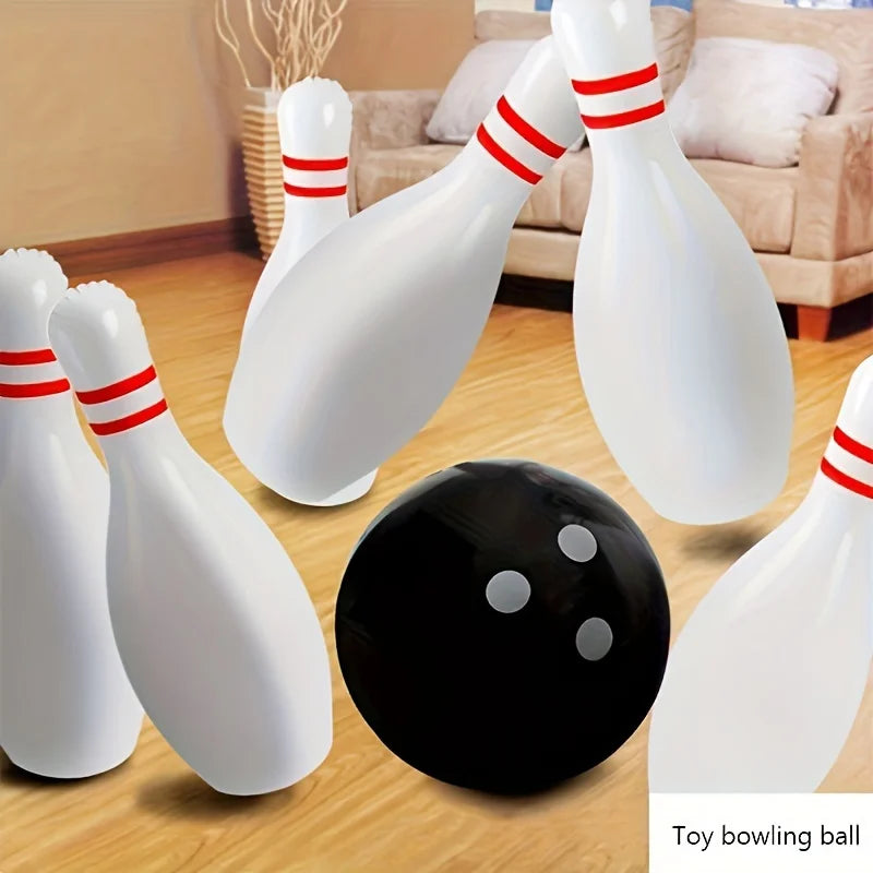7pcs Giant Bowling Set – Indoor & Outdoor Game with 2 Balls & 5 Pins Giant Lawn Bowling Set PLUSH