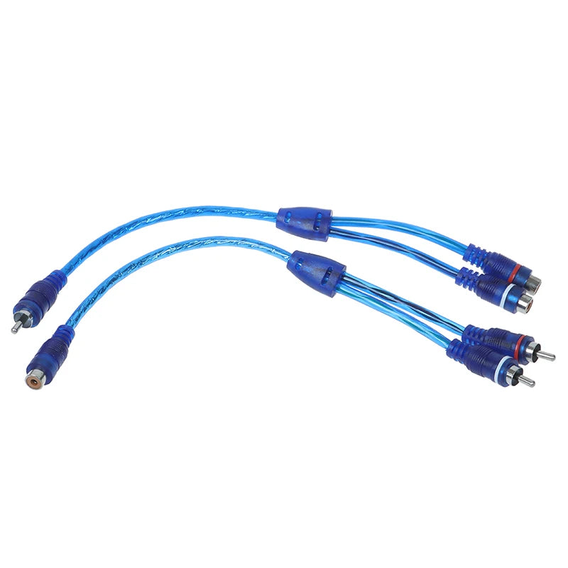 Car RCA Y Splitter Cable – 1M to 2F & 1F to 2M Audio Adapter RCA Splitter Cable PLUSH
