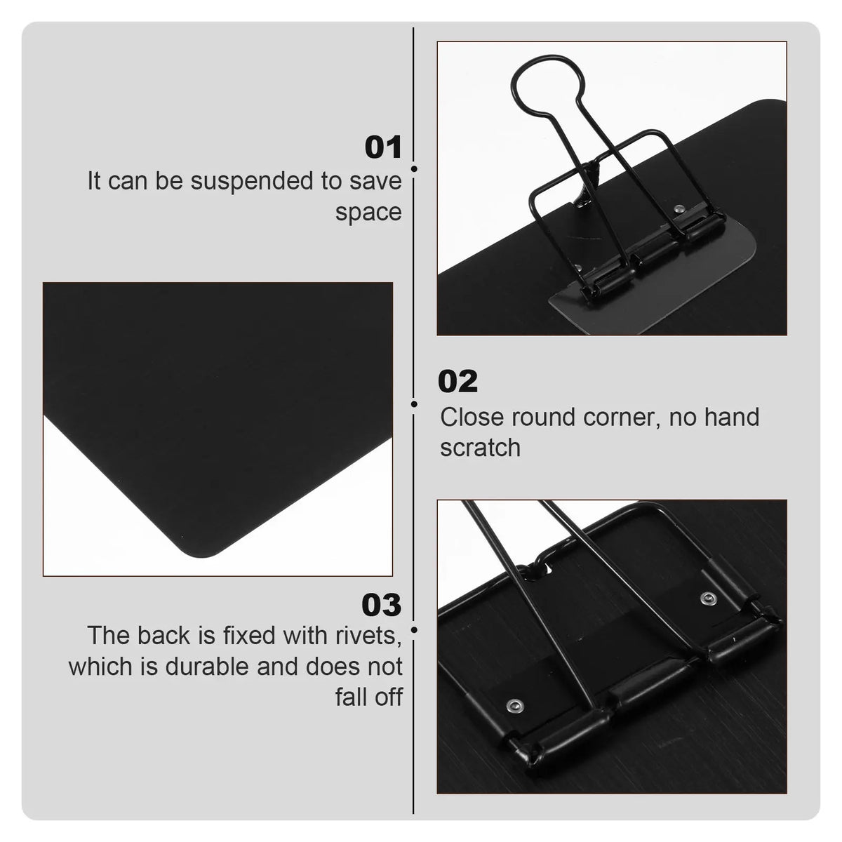 A5 Stainless Steel Clipboard – Lightweight Metal Paper Holder Metal Clipboard PLUSH