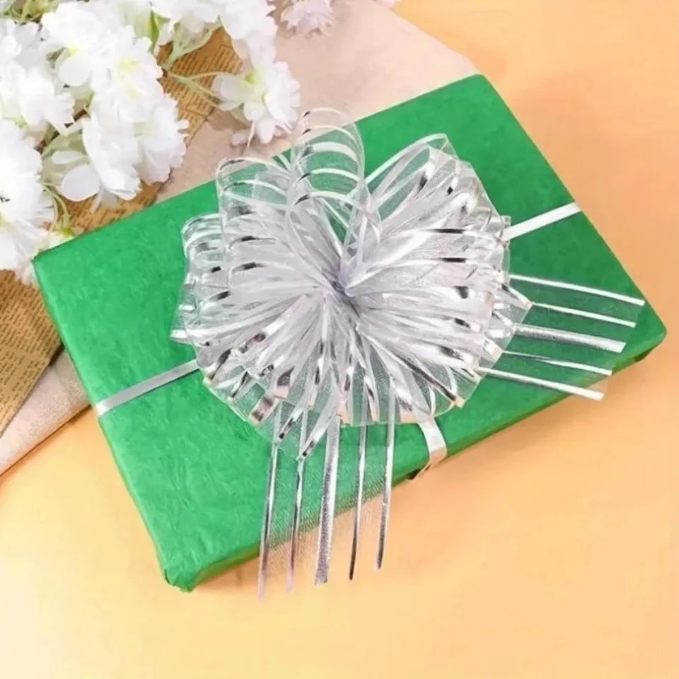 Large Organza Ribbon Pull Bows for Gift Wrapping – 5/10pcs Gift Packaging Bows PLUSH