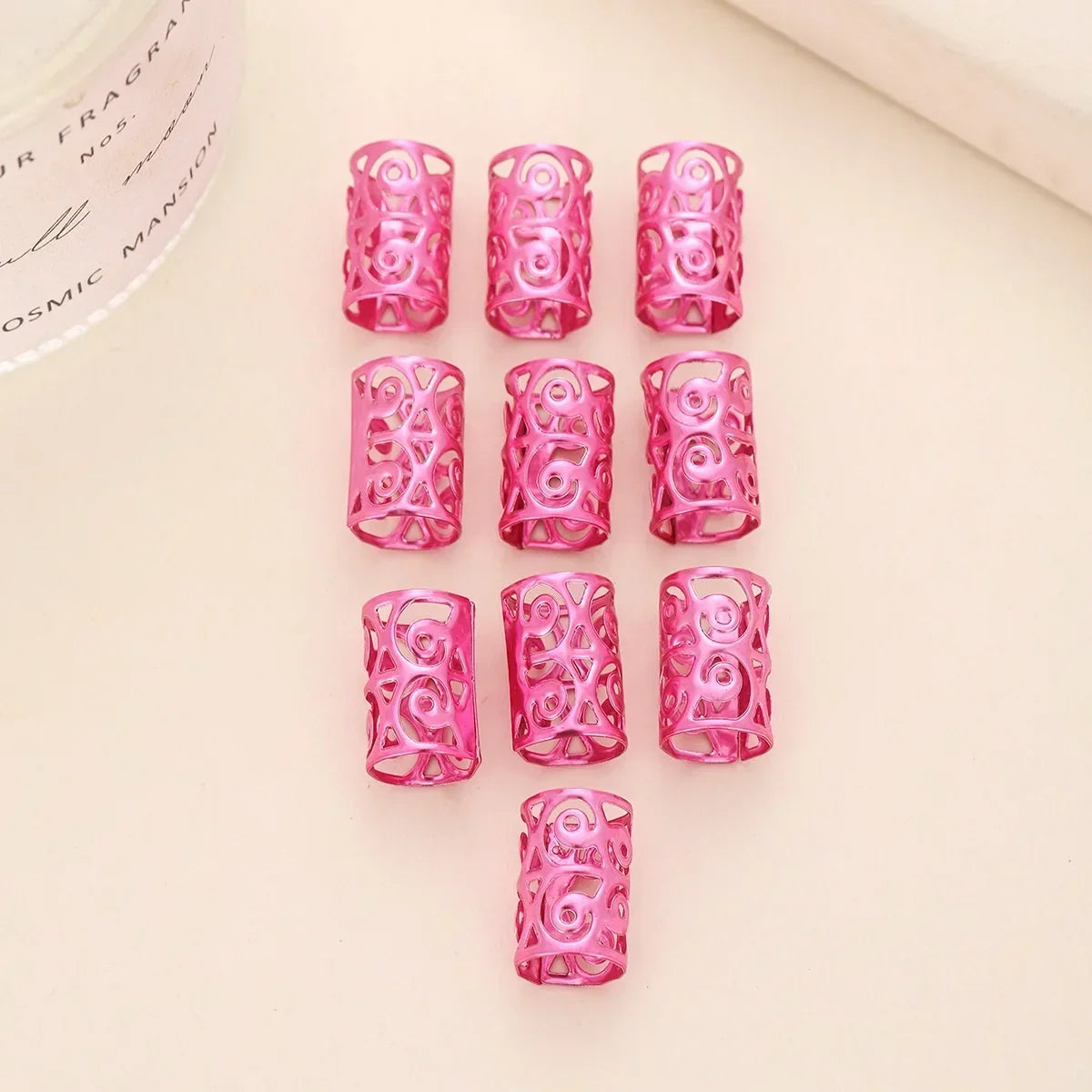 10pcs Rose Viking Spiral 3D Dreadlock Beads Hair Cuffs & Rings Dreadlock Hair Cuffs PLUSH 10pcs NO.3