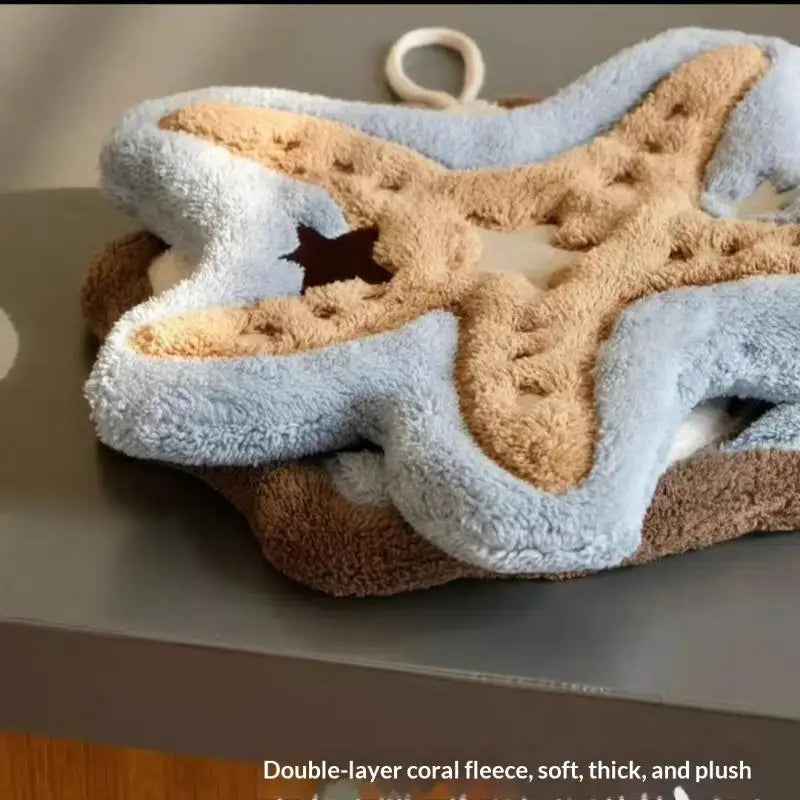 Starfish Hand Towel Super Absorbent Coral Fleece with Hook Decorative Hand Towel PLUSH
