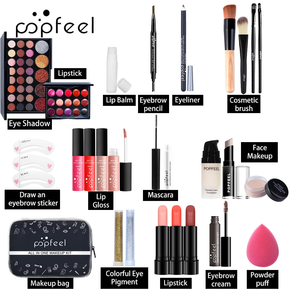 POPFEEL 27-Piece Complete Makeup Gift Set – Holiday Beauty Kit Makeup Gift Set PLUSH