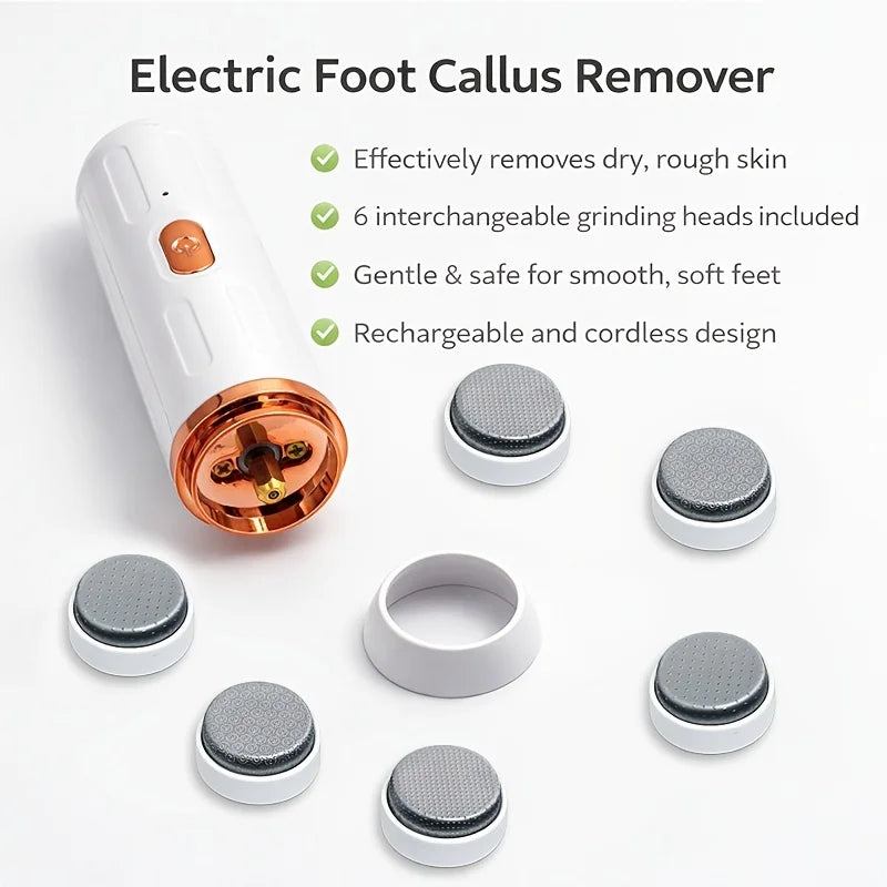 Electric Foot File & Callus Remover – USB Rechargeable Pedicure Electric Callus Remover PLUSH