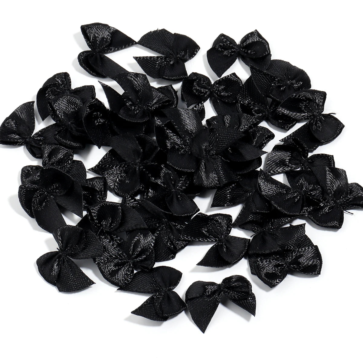 100pcs Mini Swallowtail Bowknots – DIY Jewelry & Hair Accessories DIY Craft Bows PLUSH black