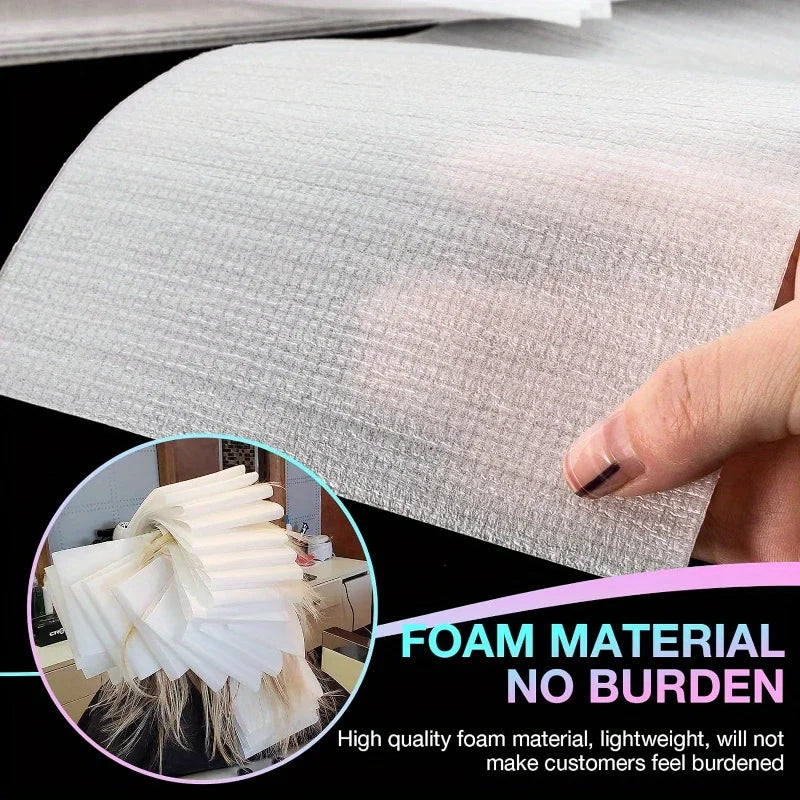 50pcs Reusable Foam Hair Dye Wraps – Large Coloring Strips Hair Coloring Strips PLUSH