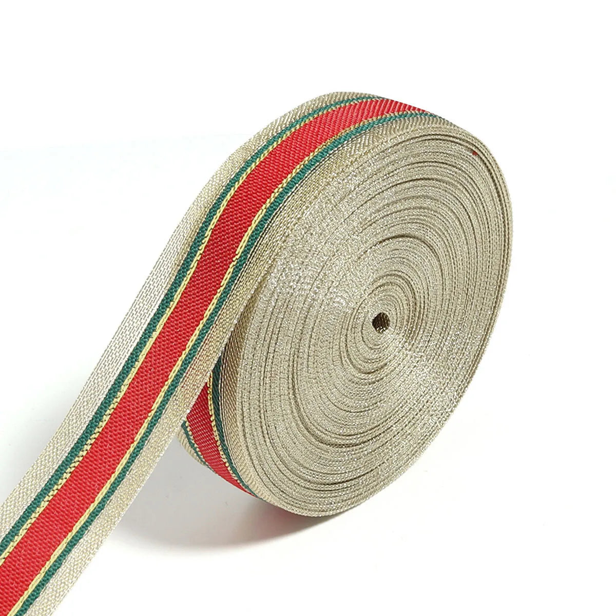Red Green Stripe Christmas Ribbon 5-10 Yards | DIY Gift Wrap Craft Ribbon PLUSH Type A 1.5cmx10yards roll