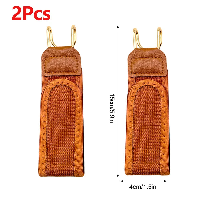 Unisex No-Buckle Elastic Stretch Belt for Pants & Jeans Elastic Stretch Belt PLUSH Brown 2Pcs