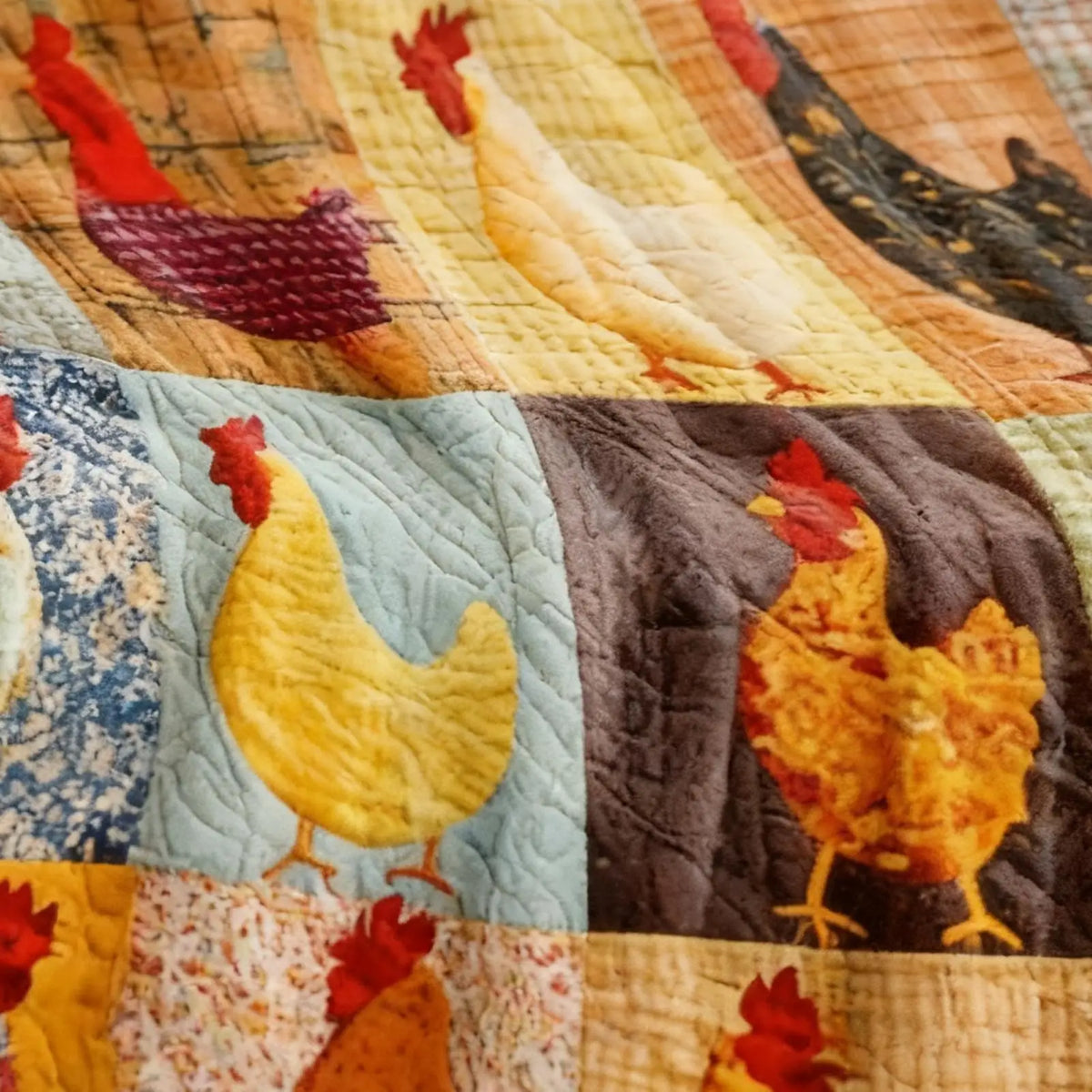 Chicken Print Flannel Throw Blanket – Soft Cozy Animal Quilt Throw Blanket PLUSH