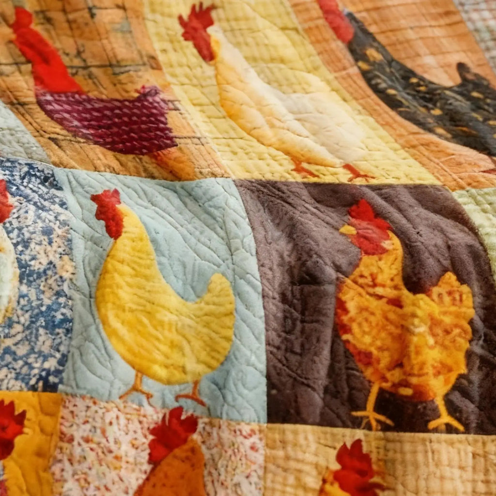 Chicken Print Flannel Throw Blanket – Soft Animal Pattern Quilt Flannel Throw Blanket PLUSH
