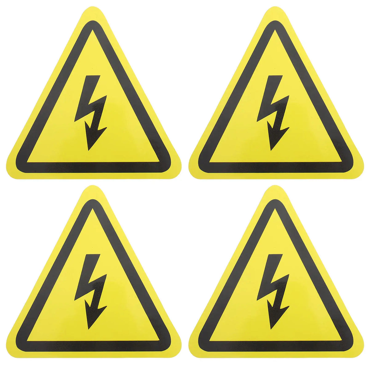 High Voltage Warning Labels 4Pcs – Electric Hazard Triangle Signs Safety Warning Labels PLUSH