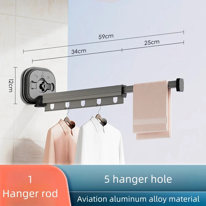 Wall-Mounted Folding Clothes Drying Rack | Retractable Aluminum Clothes Drying Rack PLUSH Drying Racks H1