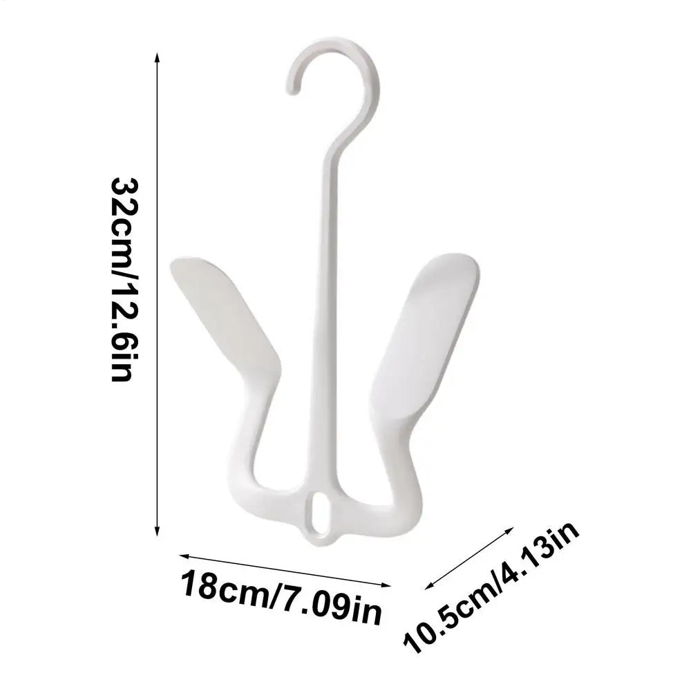 Shoe Drying Rack Hanger Organizer – Space-Saving Plastic Hook Shoe Drying Hanger PLUSH White