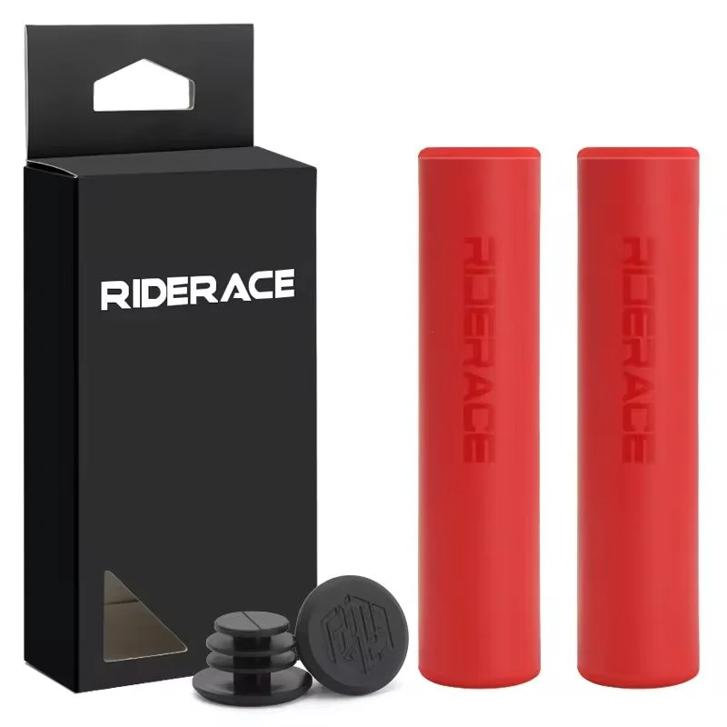 Silicone Sponge MTB Bicycle Grips – Anti-Slip Handlebar Cover Bicycle Handlebar Grips PLUSH Red