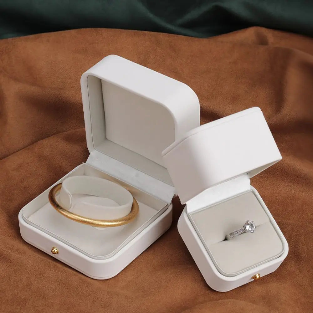 PU Leather Jewelry Gift Box White Flannel Lining – 4 Sizes Jewelry Gift Box PLUSH