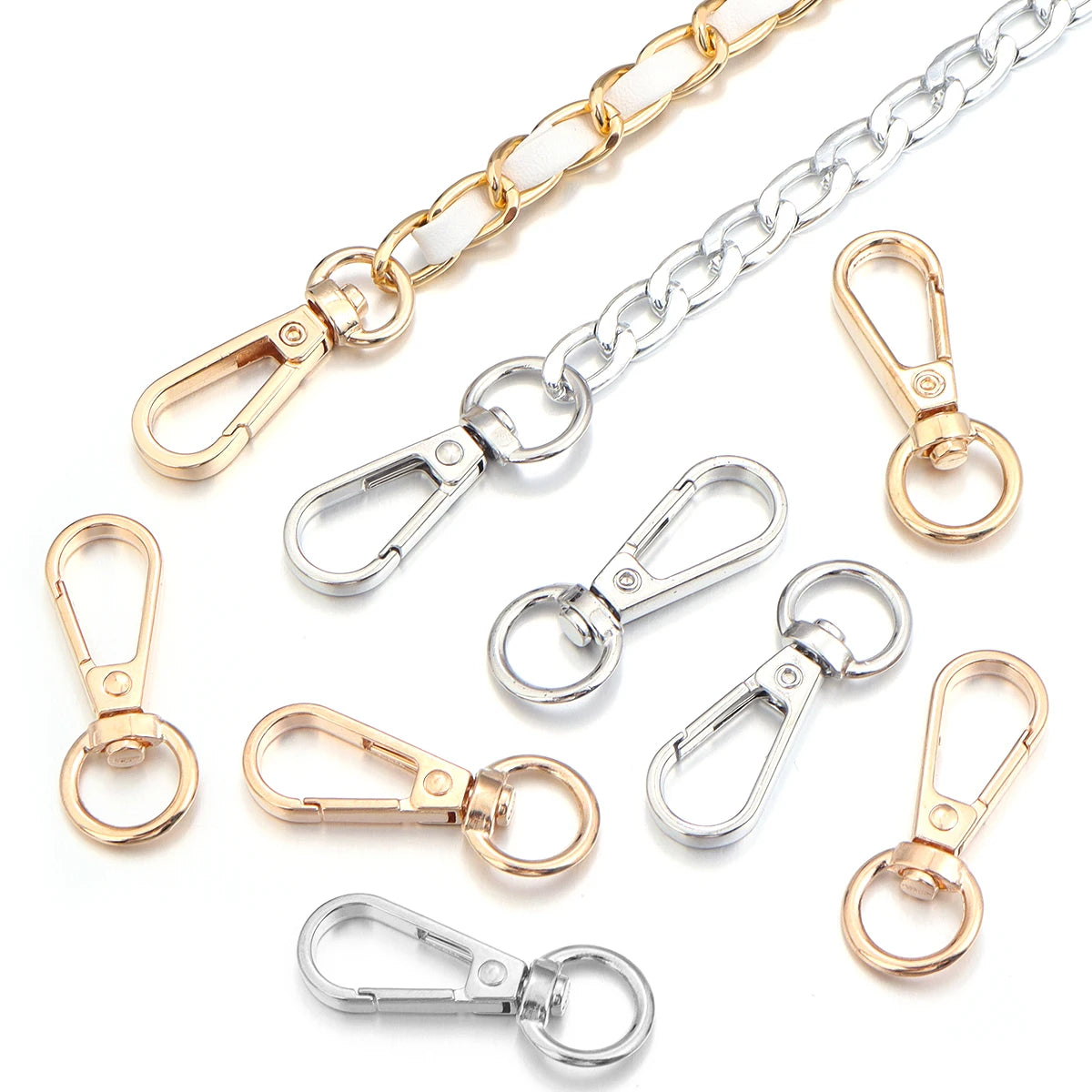 10pcs Metal Swivel Lobster Clasp Snap Hook Key Rings – Gold Jewelry Clasp Findings PLUSH