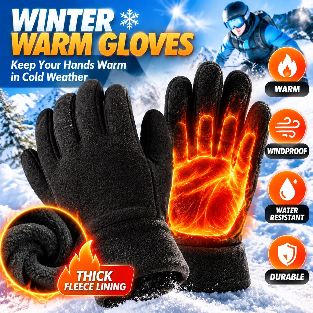 Men's & Women's Winter Polar Fleece Gloves – Windproof Winter Fleece Gloves PLUSH
