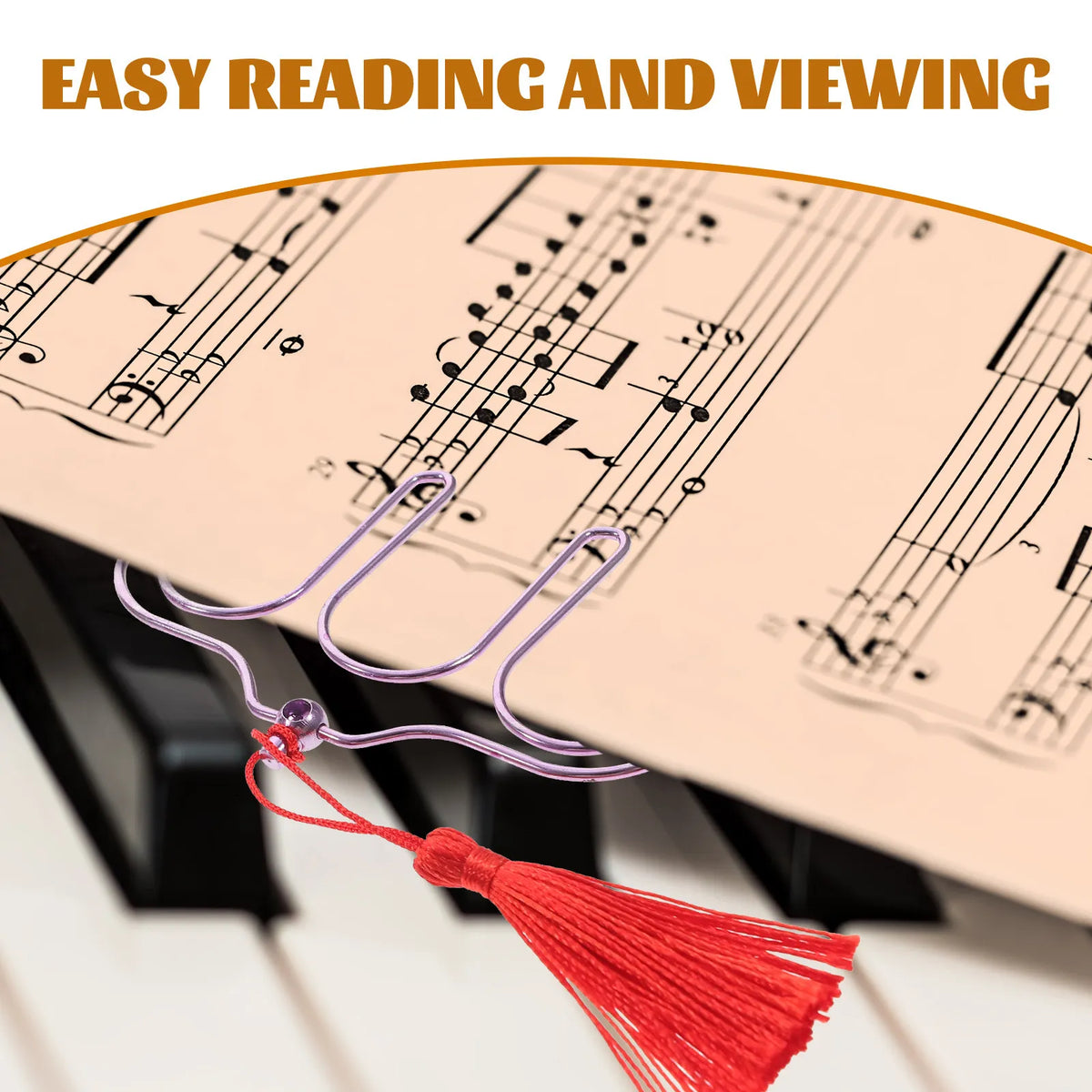 Music Sheet Clips 2-Pack – Metal Piano Score Page Holders Music Sheet Clip PLUSH